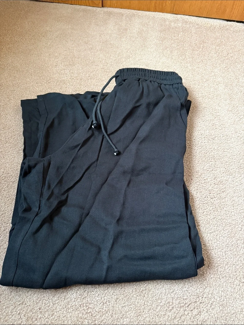 HALARA Black Wide-Leg Drawstring Pants - Picture 1 of 3